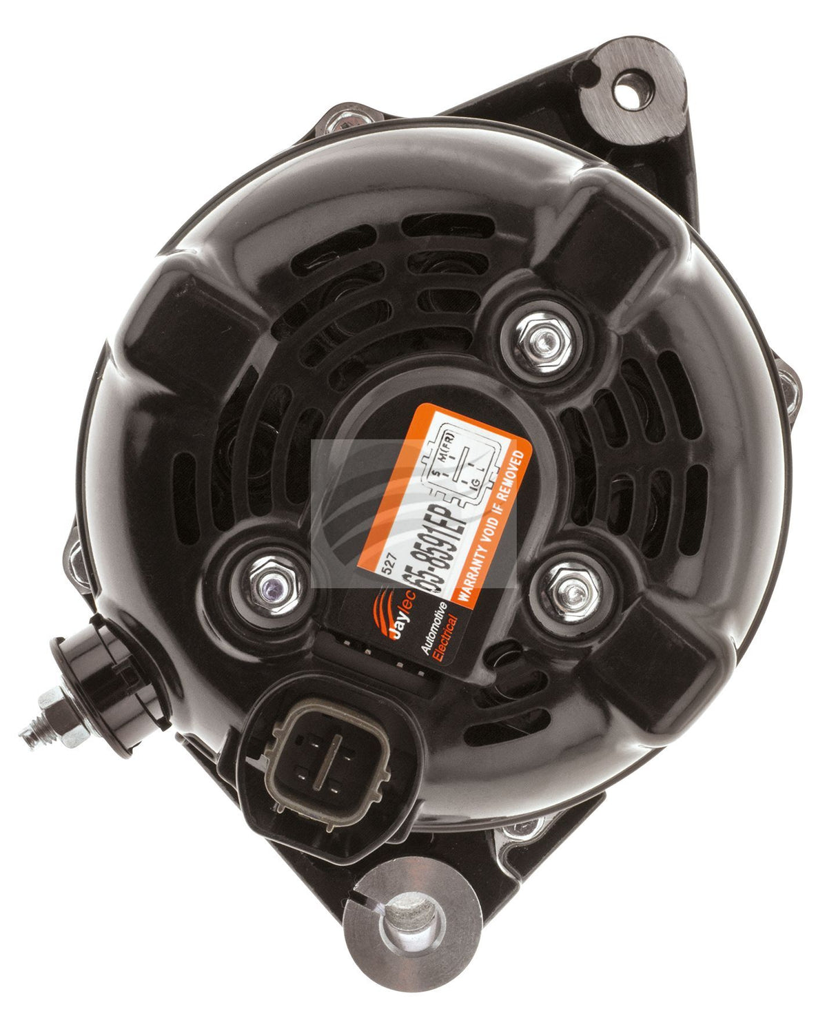 Corrosion protected alternator rear view